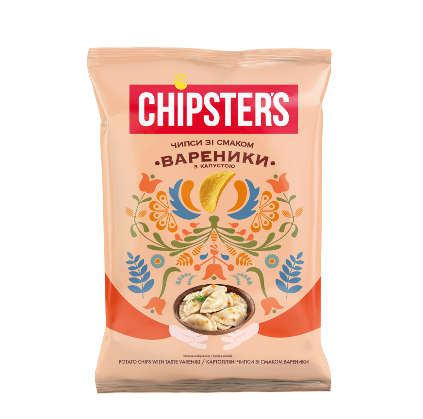 Чипси картопляні зі смаком "Вареники з капустою" ТМ "CHIPSTER'S" 100г